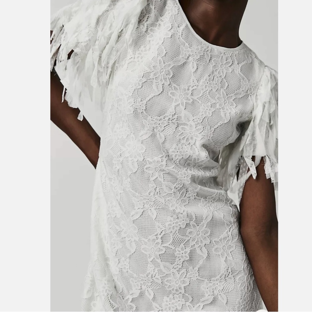 Free people Songbird Mini Lace Dress White Frill